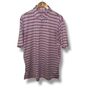 Peter Millar Summer Comfort Striped Golf Polo Shirt L